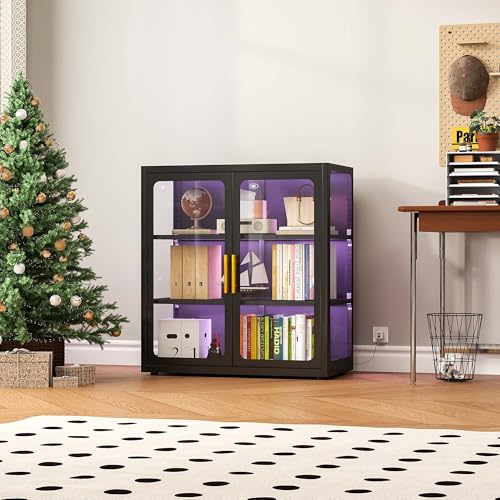 Lighting & Home Decor Studio - Vitrine mit Glastüren und RGB-Beleuchtung für