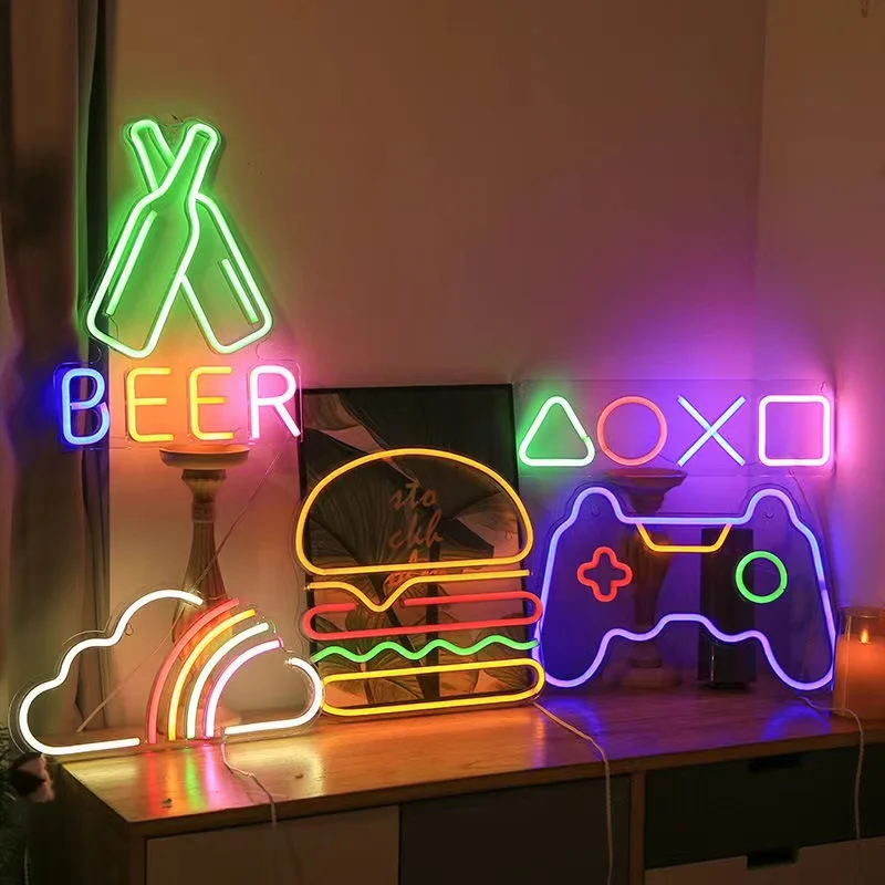 Bedroom Lighting Decor Ideas - Spiel Neon Nachtlicht Zeichen für Wand