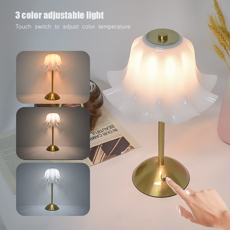 Bedroom Lighting Decor Ideas - Moderne LED-Tischlampe, dimmbare Nachttischlampe mit USB-Aufladung,