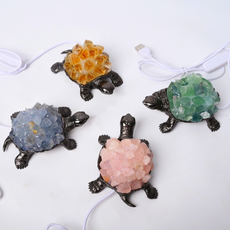 Bedroom Lighting Decor Ideas - Vielseitige Natürliche Kristall-Schildkröten-Nachtleuchte USB-Betrieben Aromatherapie Atmosphärenlampe