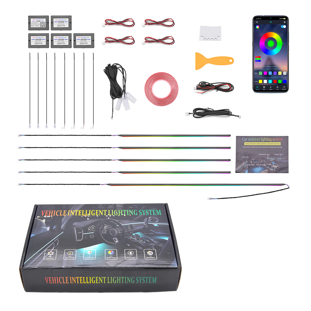Ambient Led Strip - Meistverkauftes Auto-Ambientelicht-Set 18 in 1 Innenraum-LED-Autobeleuchtung