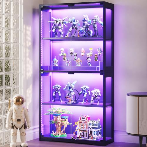 Lighting & Home Decor Studio - Vitrine mit Glastüren & RGB-LED-Beleuchtung, Glas-Ausstellungsschrank