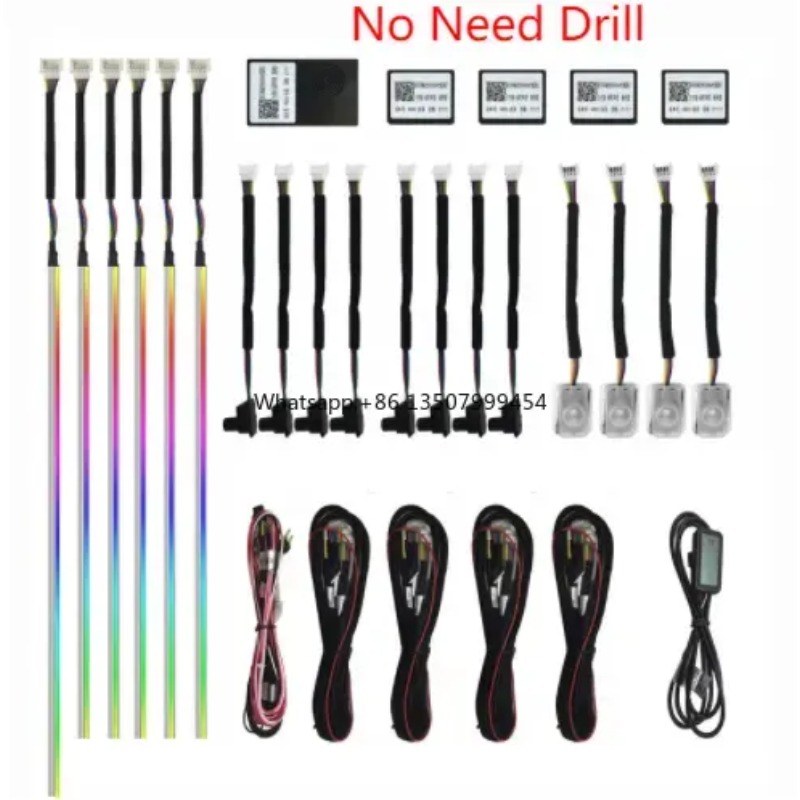 Lightings Decoration - A80 64-Farben LED Ambientebeleuchtung Acrylstreifen 18-in-1