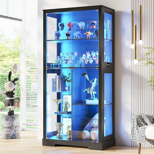 Lighting & Home Decor Studio - 71-Zoll-Glasvitrine mit RGB-Beleuchtung für Sammlerstücke –