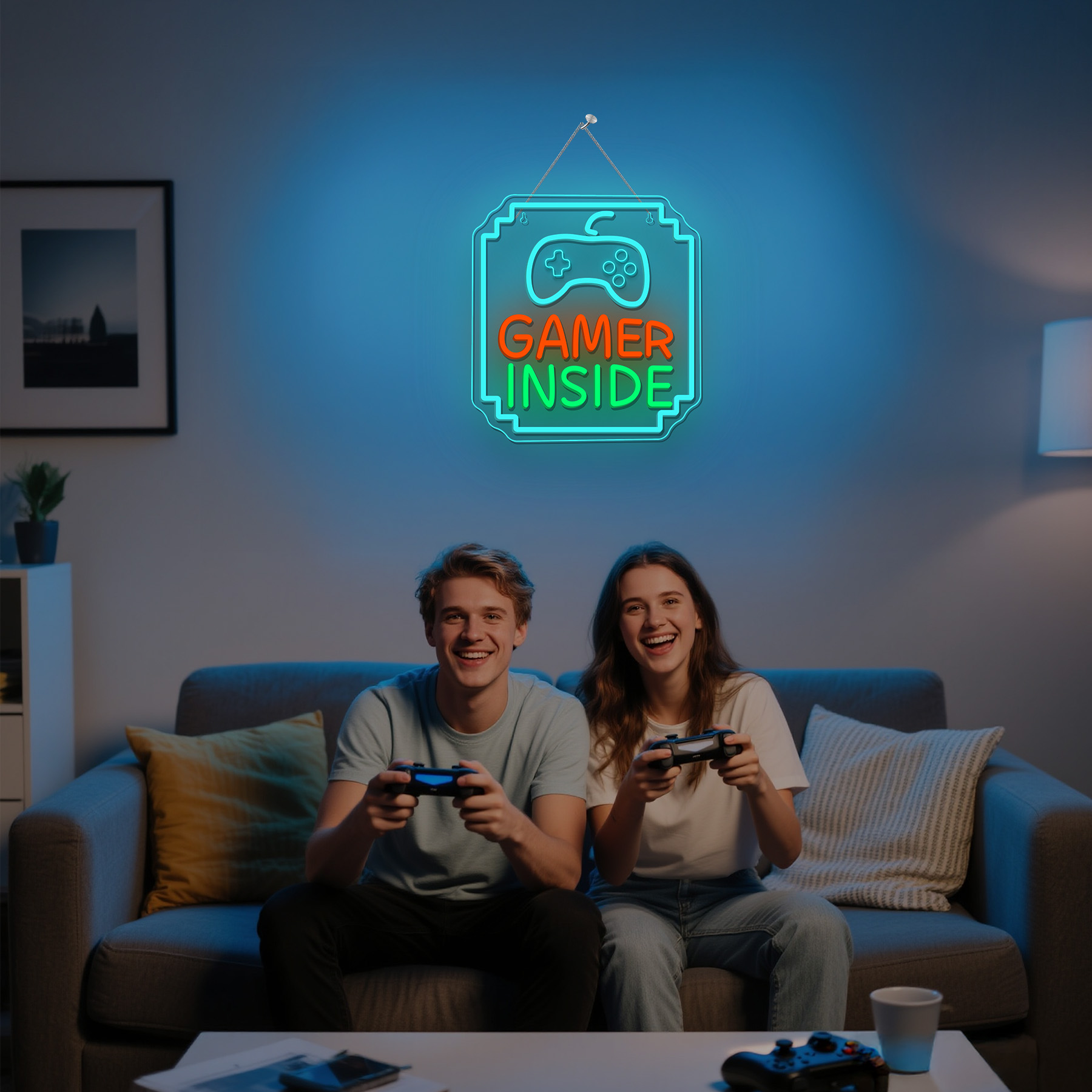 Bedroom Lighting Decor Ideas - Gamer Inside Neonschild, dimmbar, leuchtendes Schild,