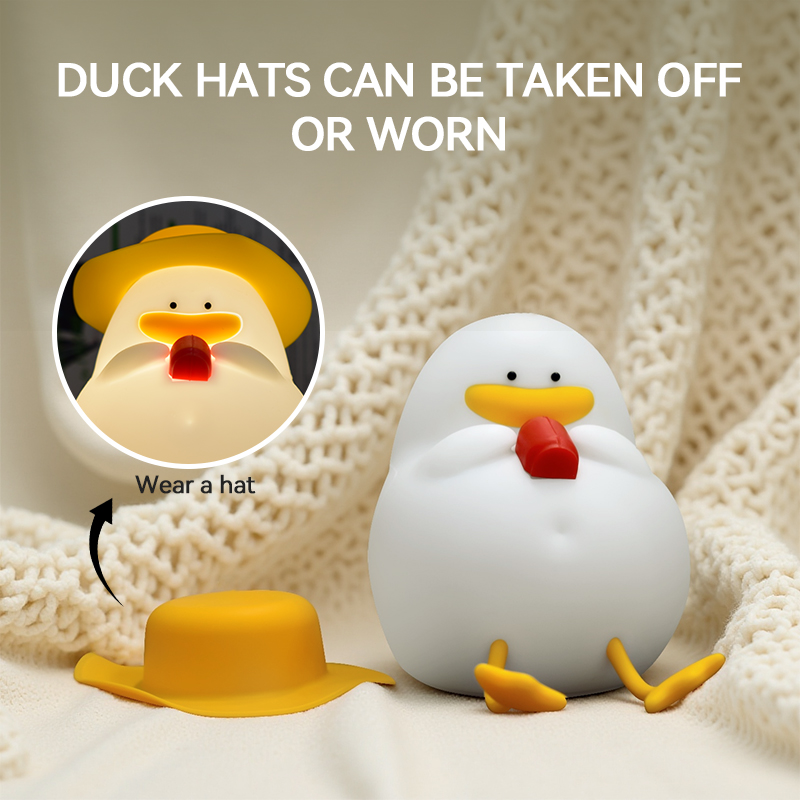 Lightings Decoration - Happy Duck Nachtlicht, Touch-Control-Nachttischlampe, aufladbar mit