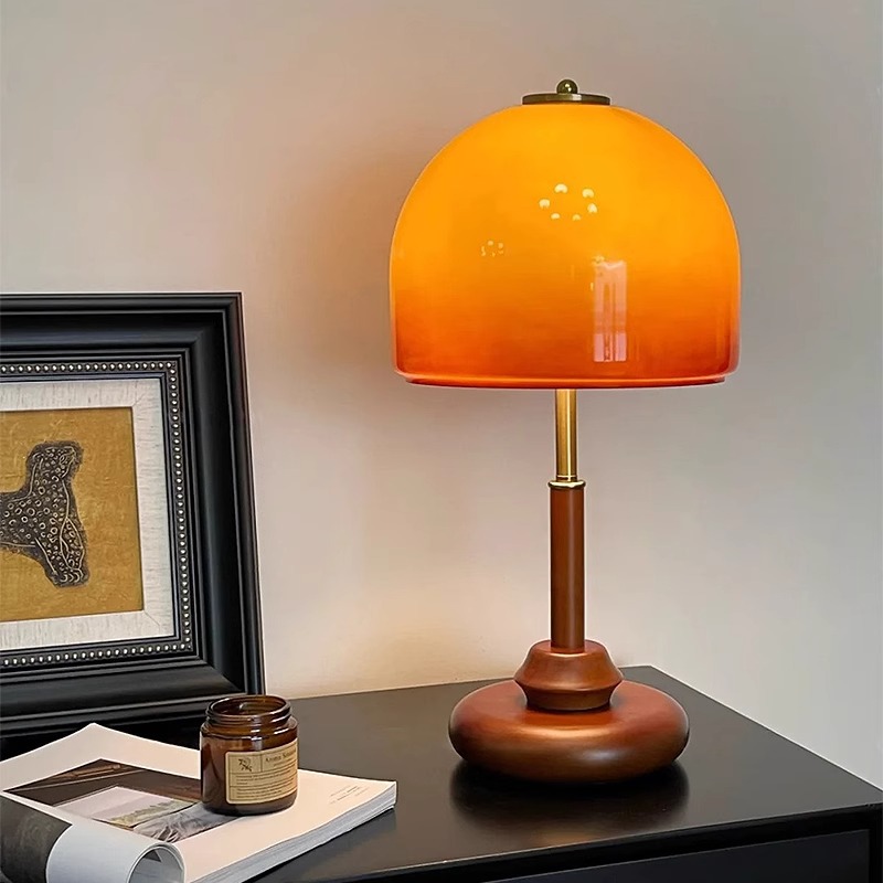 Bedroom Lighting Decor Ideas - Vintage Luxus Walnussfarbenes Glas Dekorative Schreibtischlampe