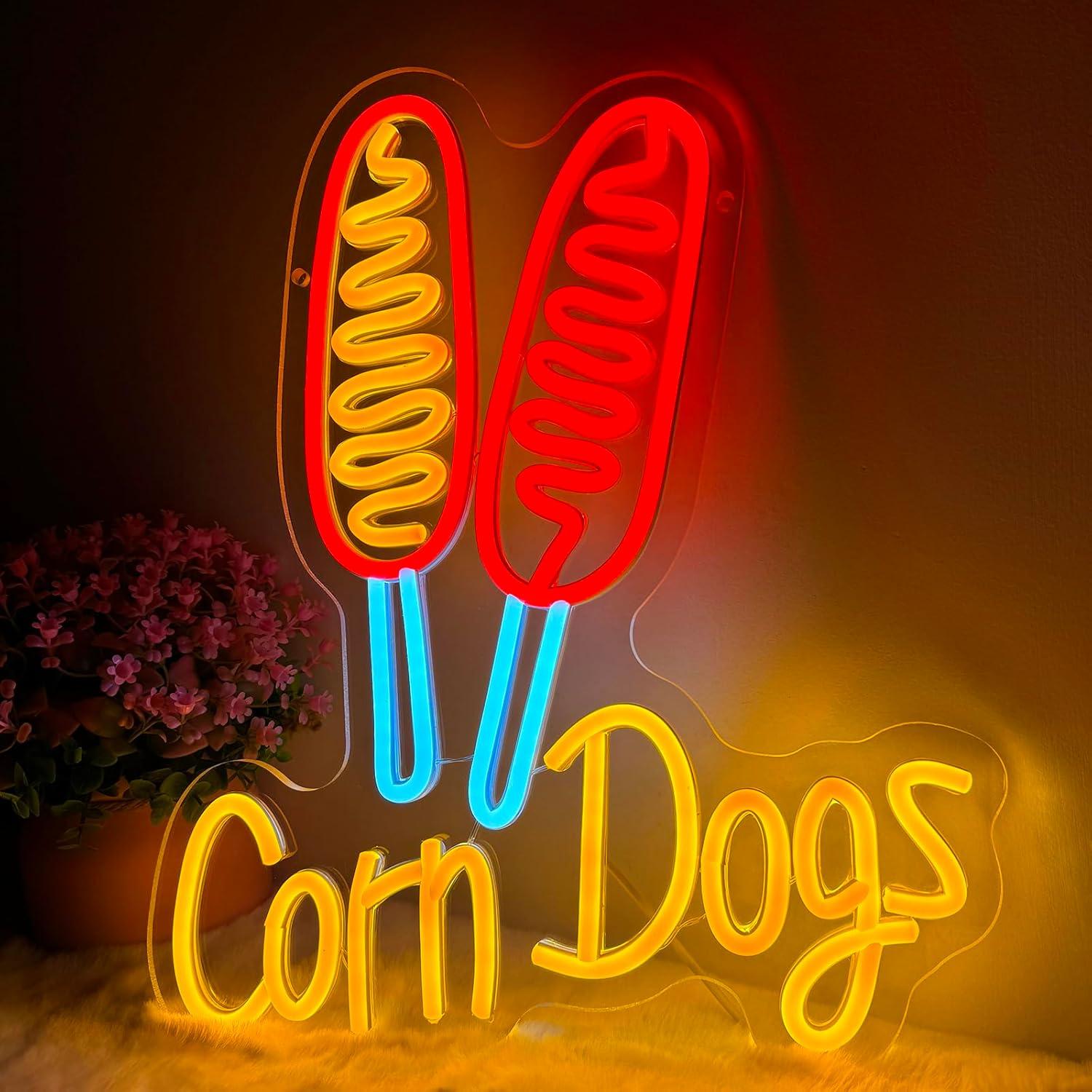 Lighting Decor Wedding - Corn Dog Neon-Schild Snack USB Dimmbare