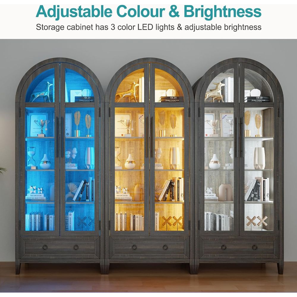 73-Zoll Vitrine mit gewölbtem  – Lighting & Home Decor Studio Bewertung und Preis