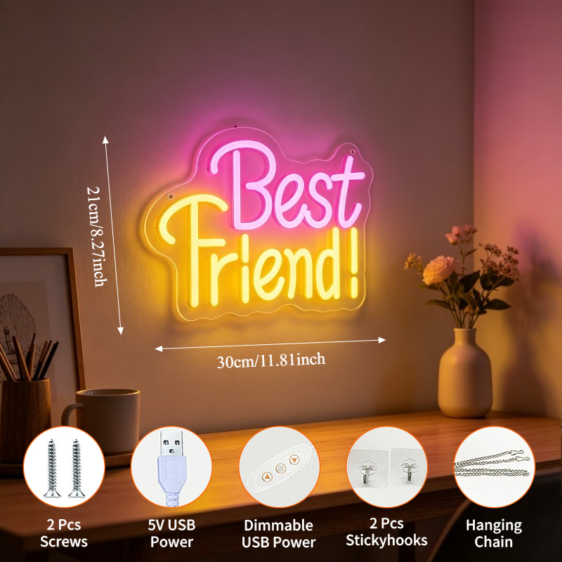 Beste Freundin Neonlicht-Schil – Bedroom Lighting Decor Ideas Bewertung und Preis