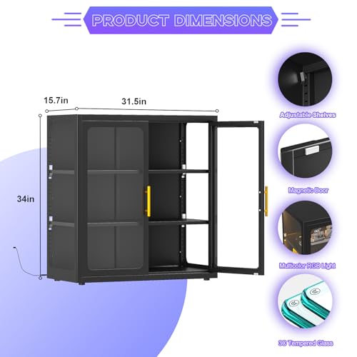 Vitrine mit Glastüren und RGB- – Lighting & Home Decor Studio Bewertung und Preis