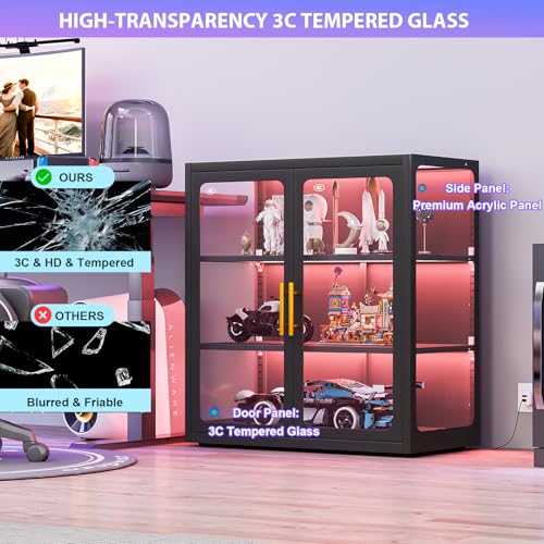 Vitrine mit Glastüren und RGB- – Lighting & Home Decor Studio Bewertung und Preis