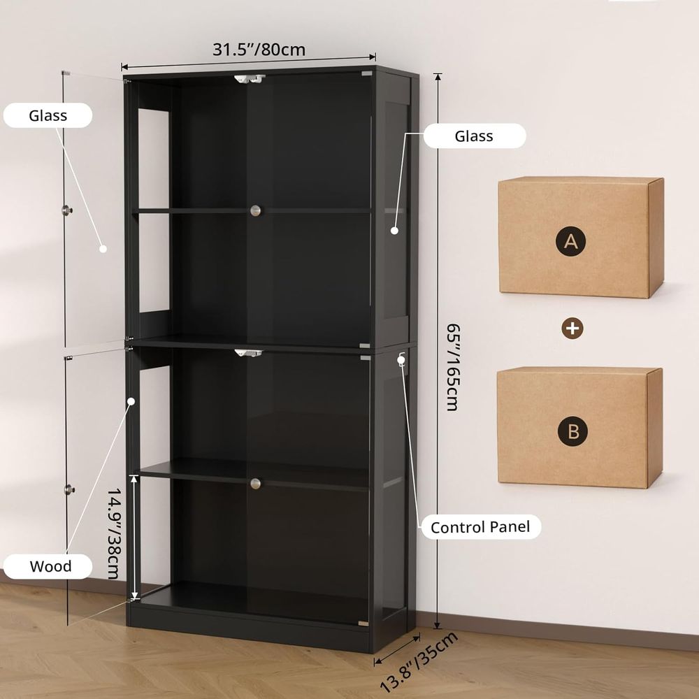 65-Zoll Glasvitrine, 4-stufige – Lighting & Home Decor Studio Bewertung und Preis