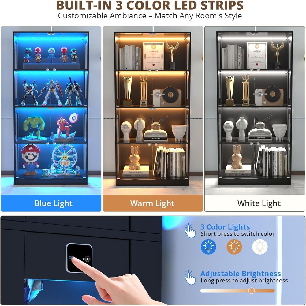 65-Zoll Glasvitrine, 4-stufige – Lighting & Home Decor Studio Bewertung und Preis