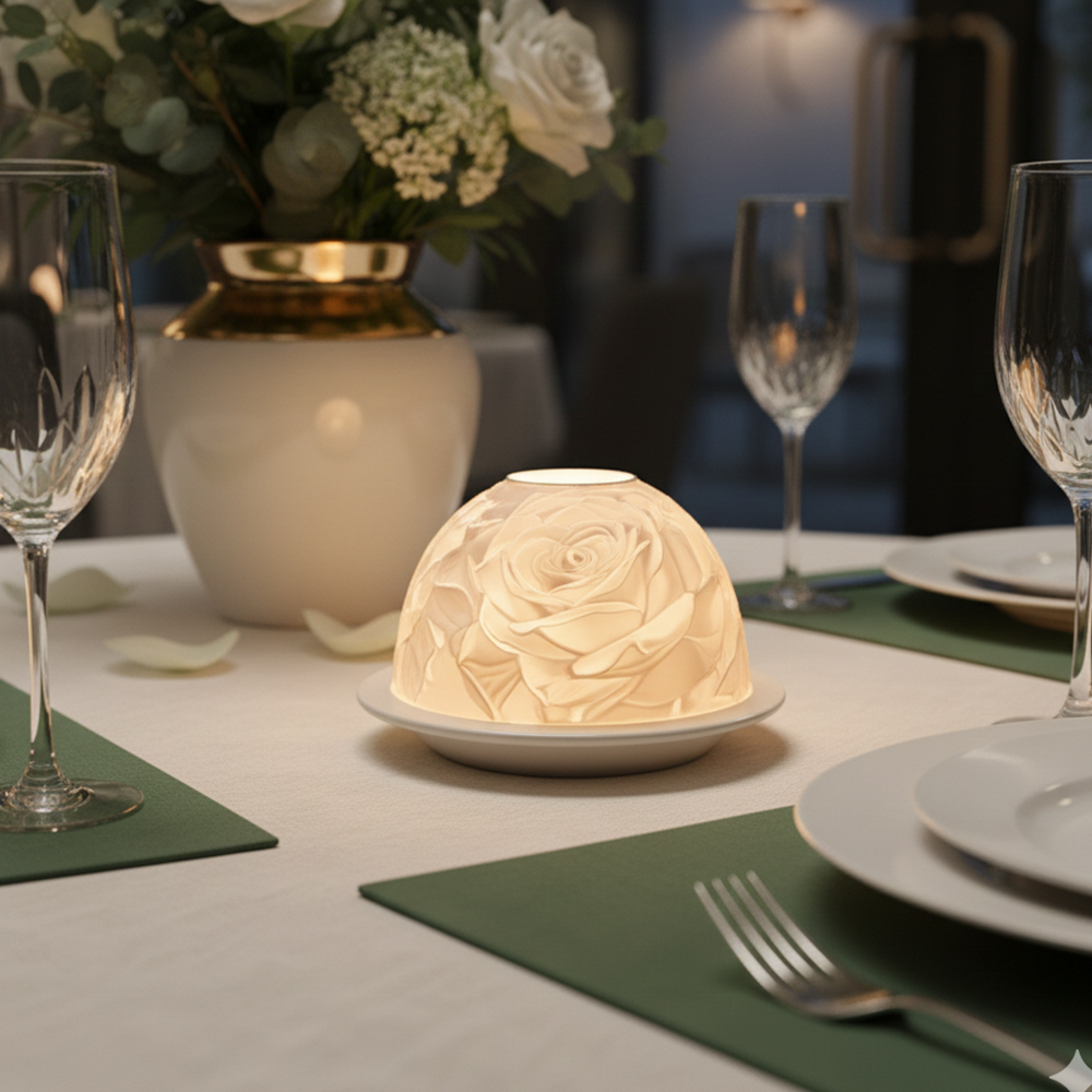 Eleganter Rosenporzellan-Kerze – Lighting Decor Wedding Bewertung und Preis