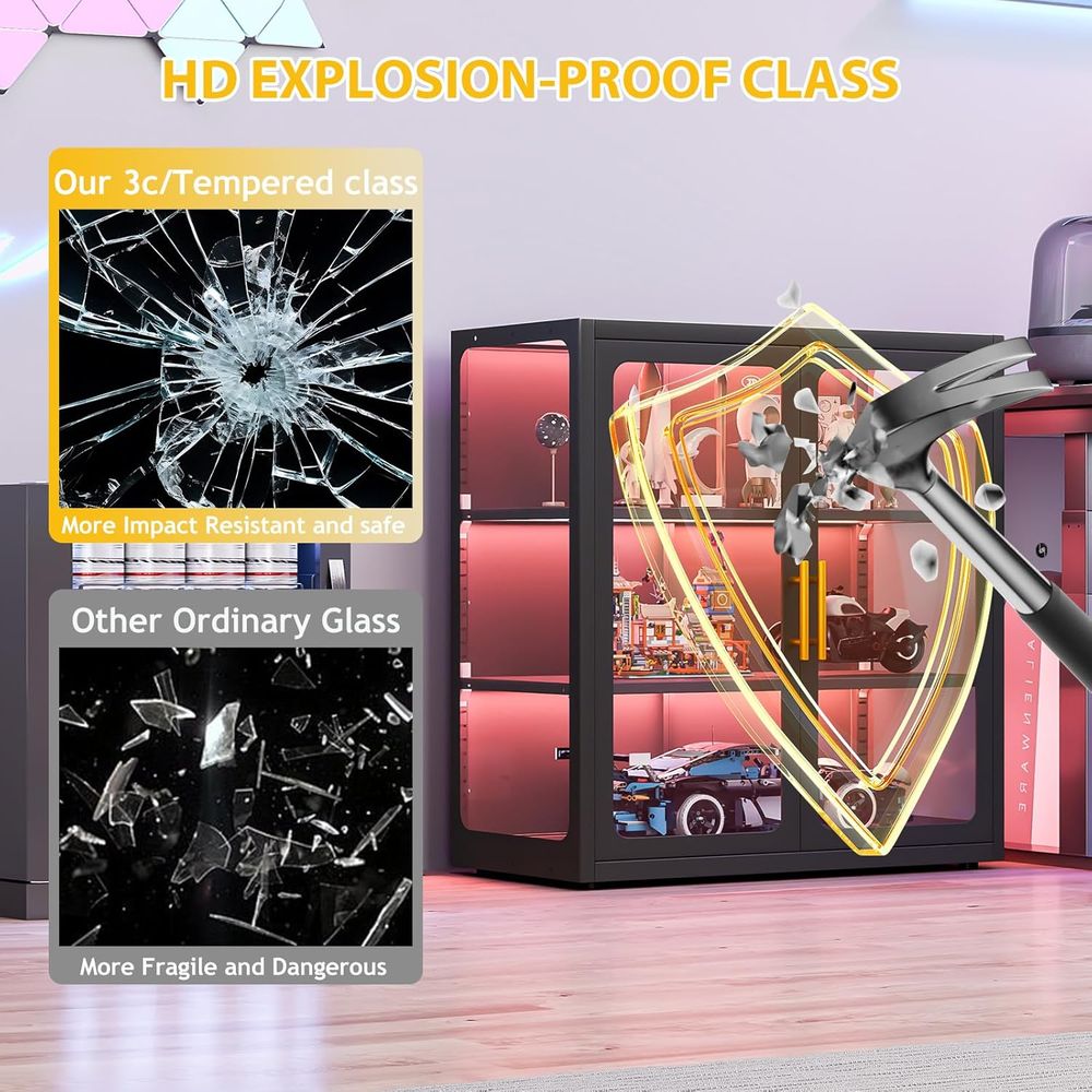 34 Zoll Hohe Glasvitrine mit V – Lighting & Home Decor Studio Bewertung und Preis