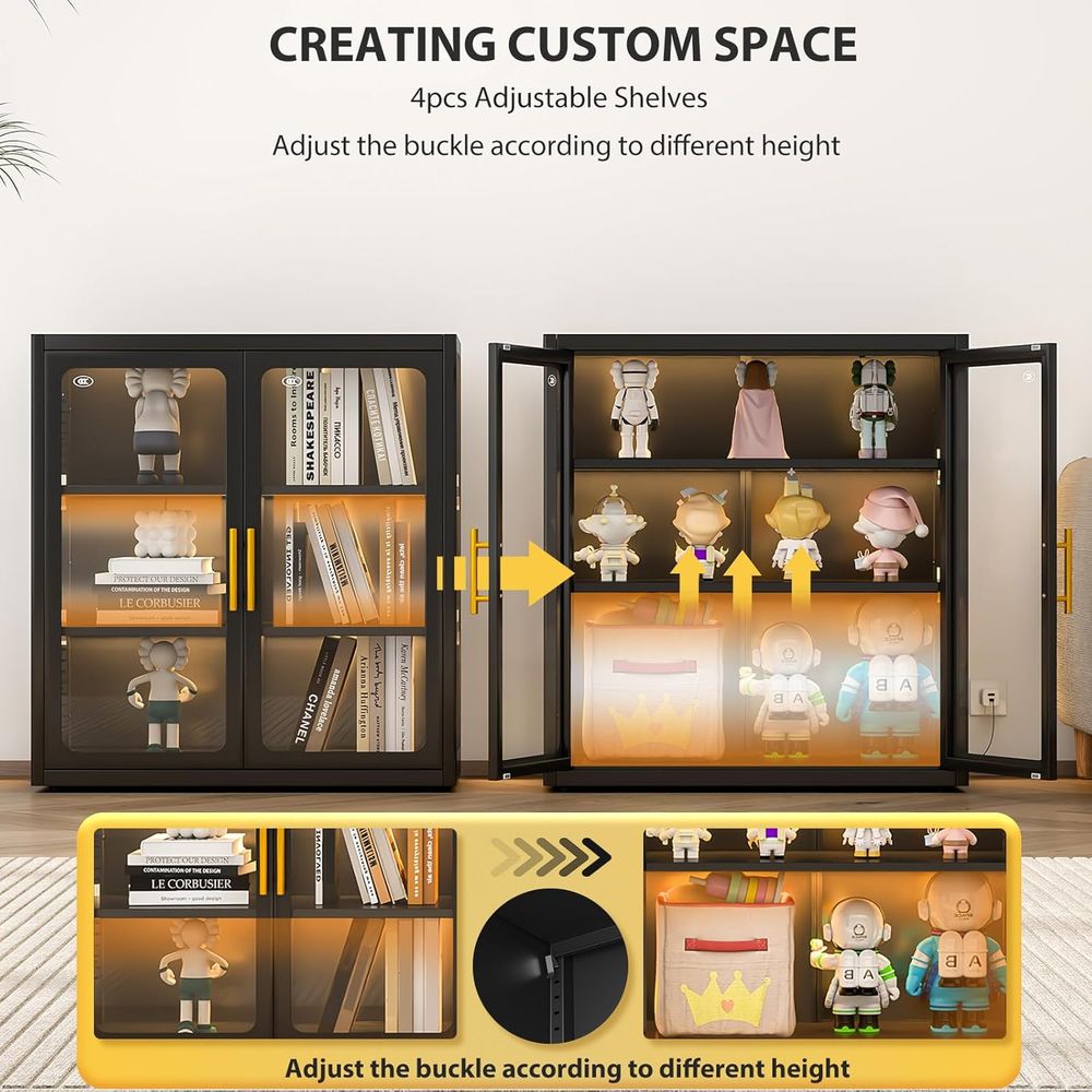 34 Zoll Hohe Glasvitrine mit V – Lighting & Home Decor Studio Bewertung und Preis