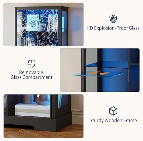 71'' Vitrine mit 5 Ebenen und  – Lighting & Home Decor Studio Bewertung und Preis