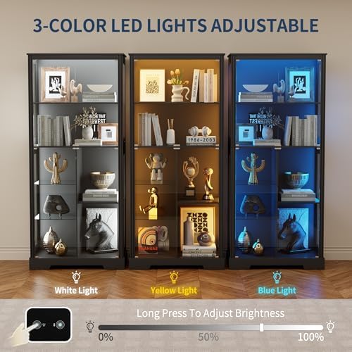 71'' Vitrine mit 5 Ebenen und  – Lighting & Home Decor Studio Bewertung und Preis