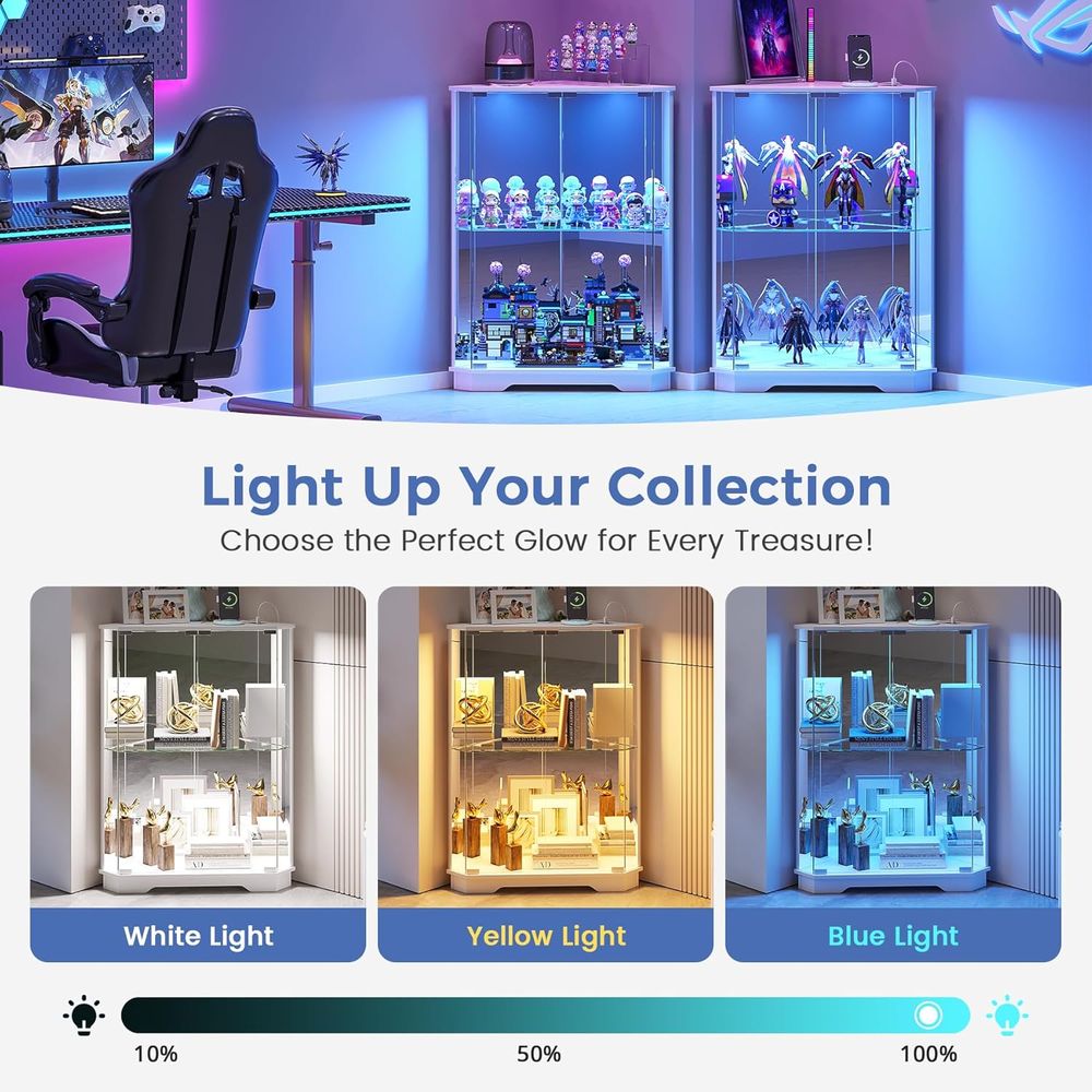 2-stöckige Glasvitrine mit LED – Lighting & Home Decor Studio Bewertung und Preis
