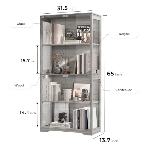 Vitrine mit Glastüren, 4-stufi – Lighting & Home Decor Studio Bewertung und Preis