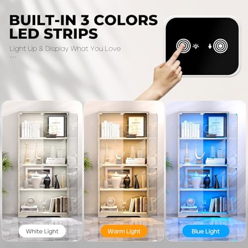 Vitrine mit Glastüren, 4-stufi – Lighting & Home Decor Studio Bewertung und Preis