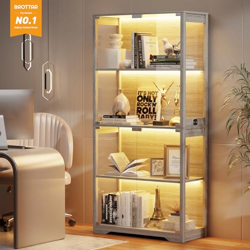 Vitrine mit Glastüren, 4-stufi – Lighting & Home Decor Studio Bewertung und Preis