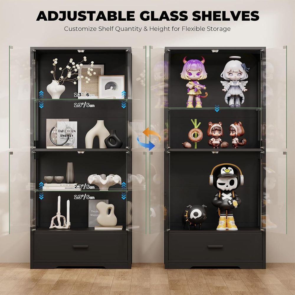 4-stöckiger Glas-Vitrinenschra – Lighting & Home Decor Studio Bewertung und Preis