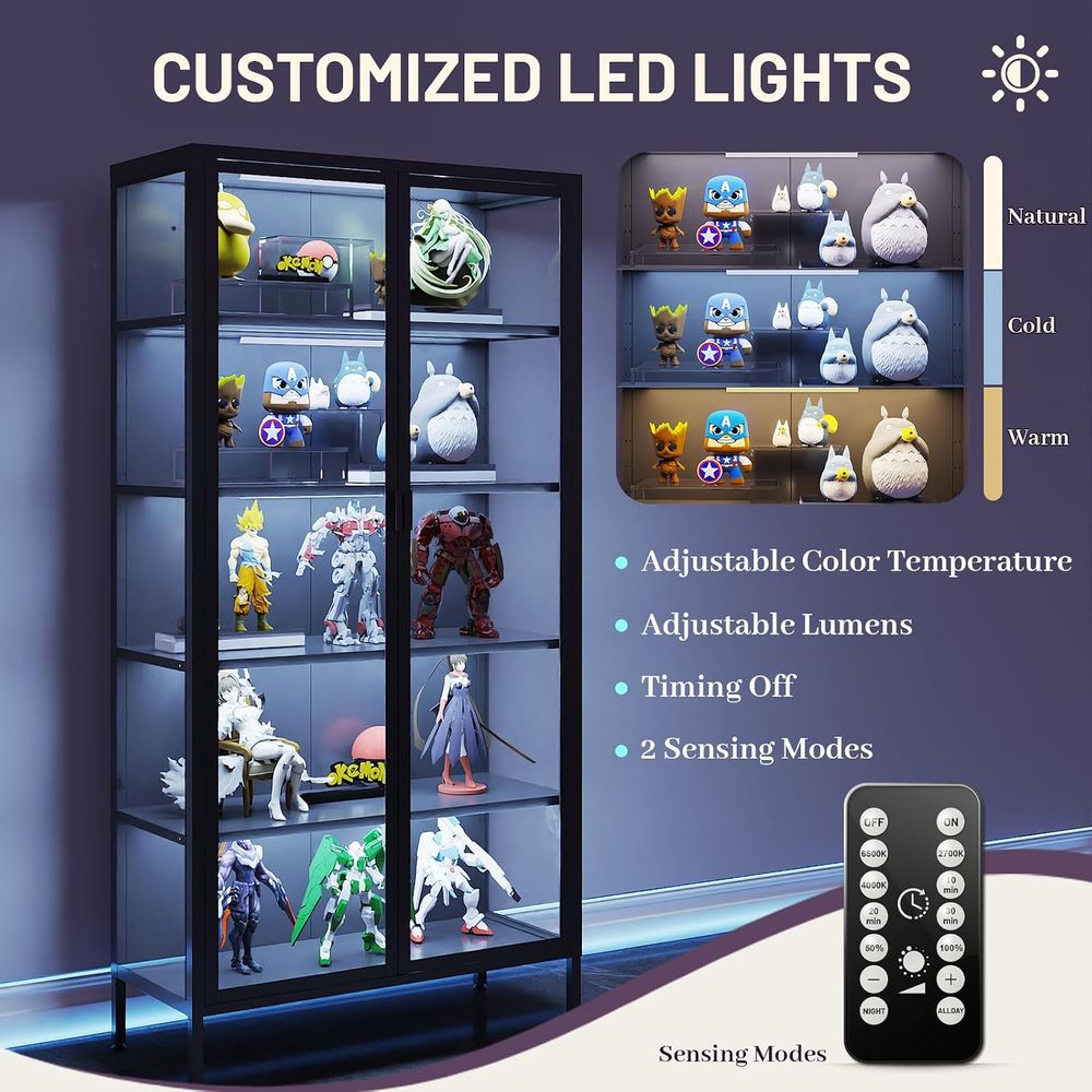71 cm hohe Glasvitrine mit LED – Lighting & Home Decor Studio Bewertung und Preis