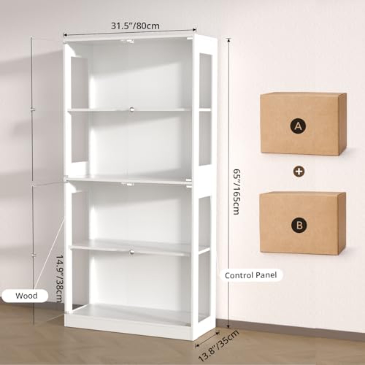65-Zoll Vitrine mit Glastür 4- – Lighting & Home Decor Studio Bewertung und Preis