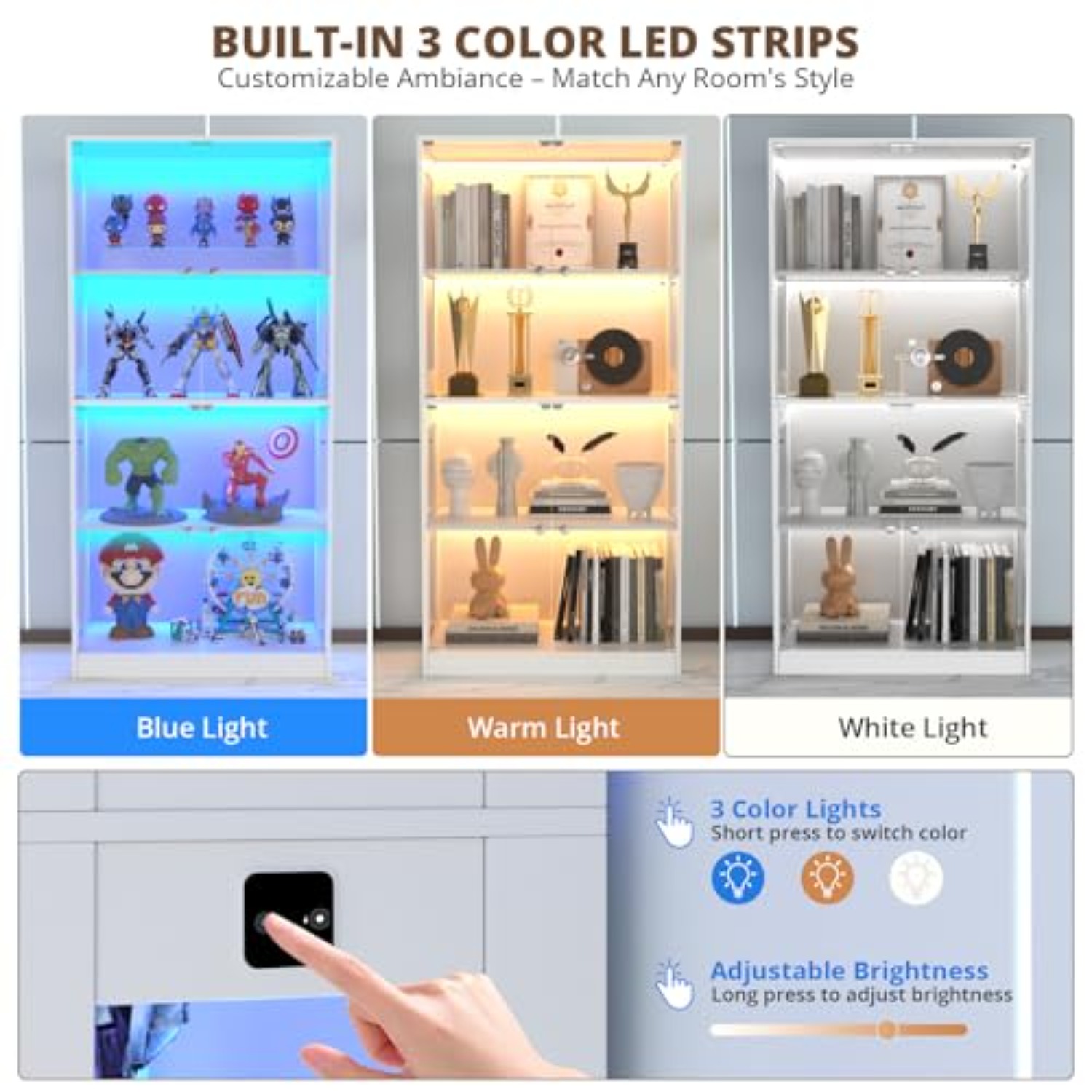 65-Zoll Vitrine mit Glastür 4- – Lighting & Home Decor Studio Bewertung und Preis