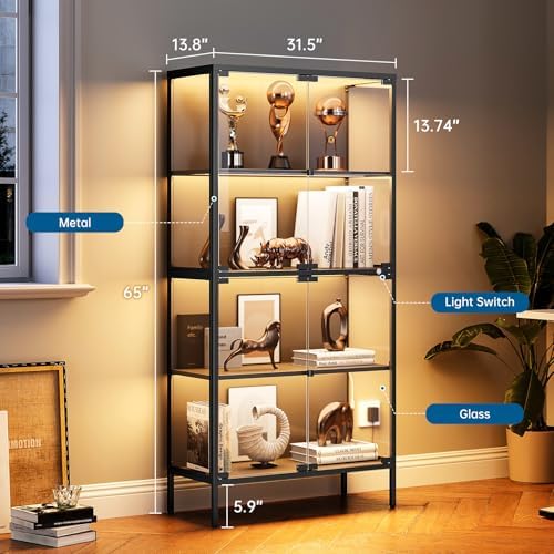65-Zoll Glasvitrine mit 3-Farb – Lighting & Home Decor Studio Bewertung und Preis
