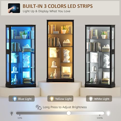71-Zoll-Glasvitrine mit RGB-Be – Lighting & Home Decor Studio Bewertung und Preis