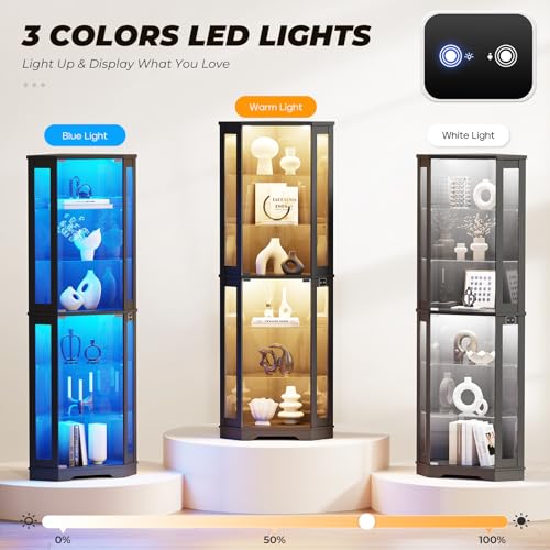 180 cm Hoher Eck-Vitrinenschra – Lighting & Home Decor Studio Bewertung und Preis