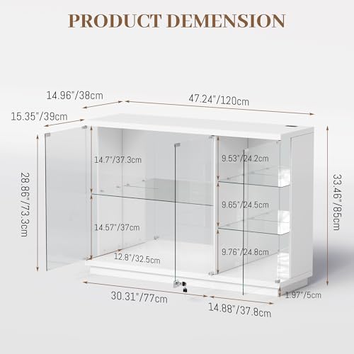 Glasvitrine mit Schloss & LED- – Lighting & Home Decor Studio Bewertung und Preis